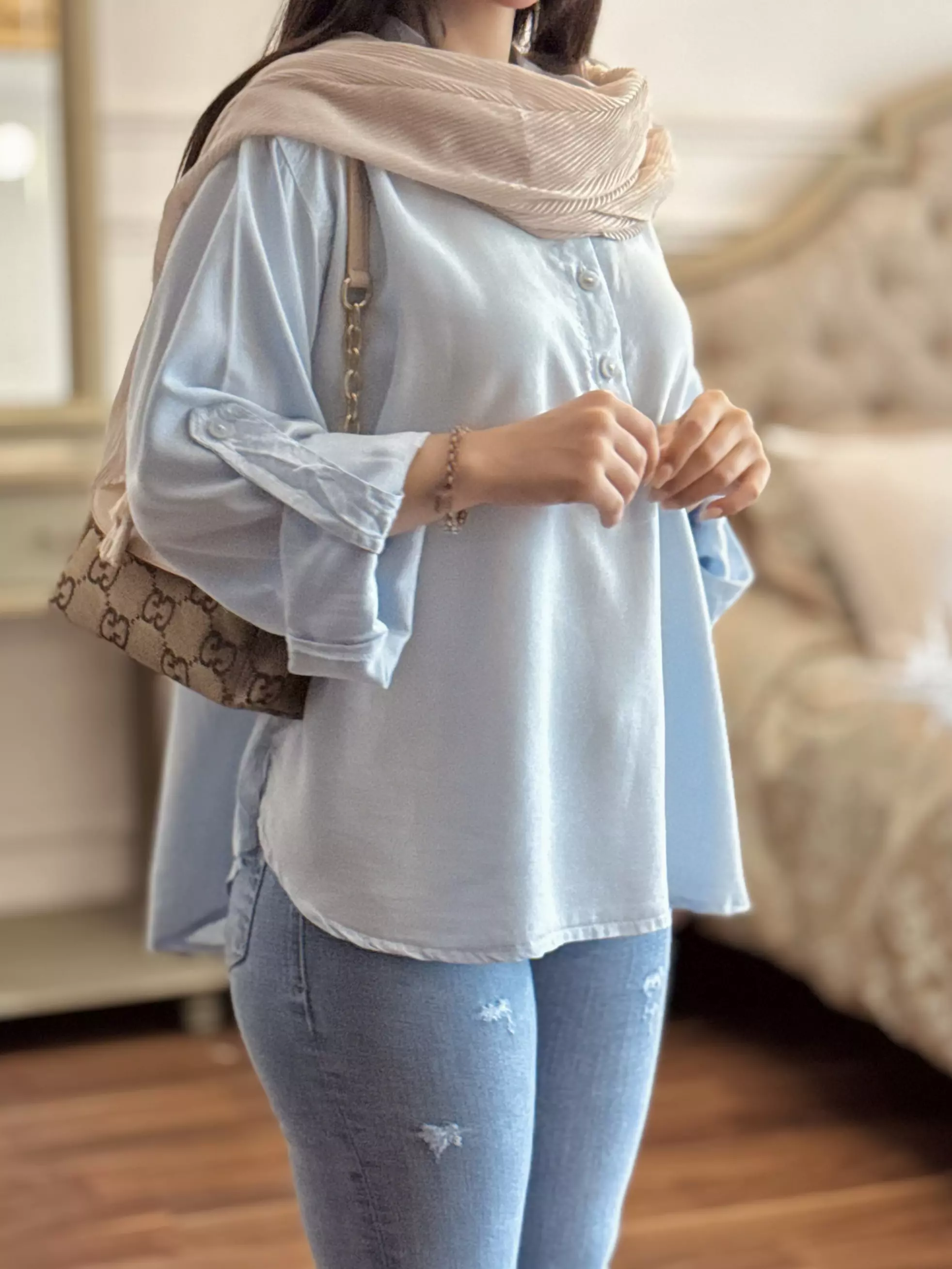 شومیز جلوبسته سیلک