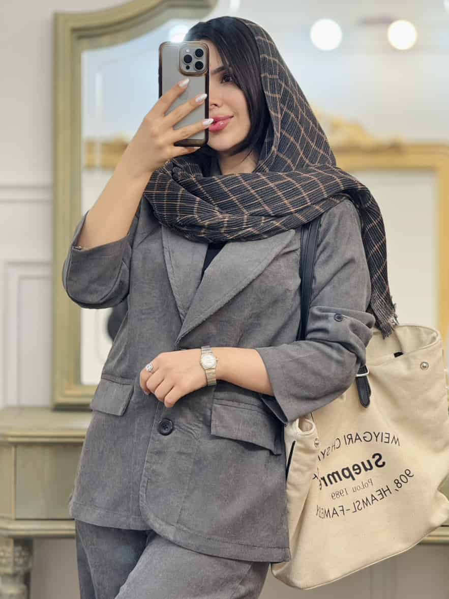 کت شلوار مخمل کبریتی