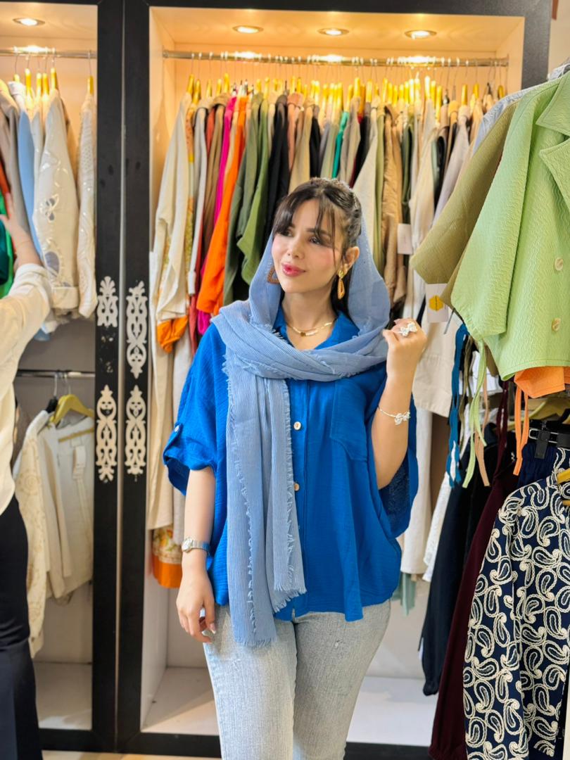 شومیز کنفی جلودکمه