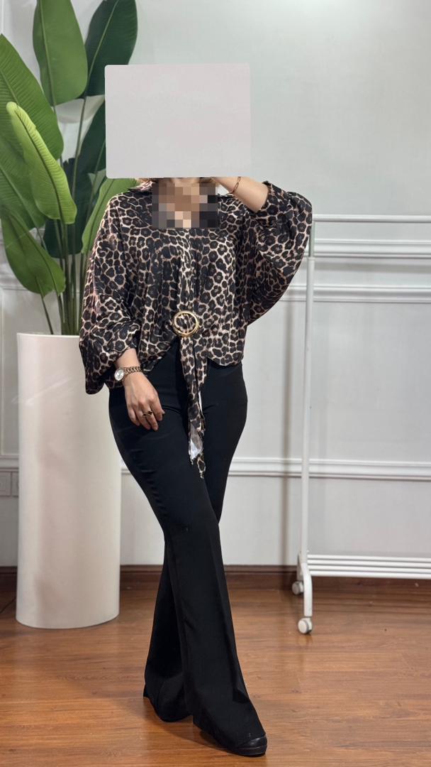 شومیز گره ای پلنگی